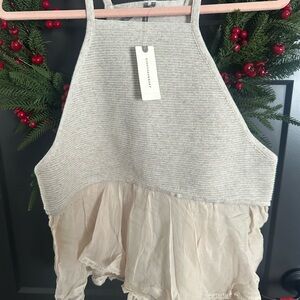 Anthropologie Gray and Cream Tank Top